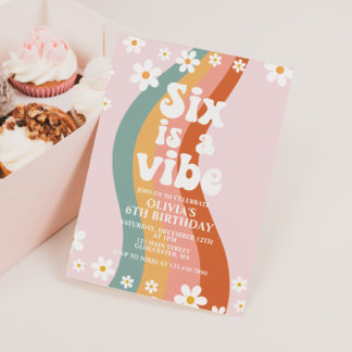 Invitation Six est une Vibe super marguerite arc-en-ciel 6e a