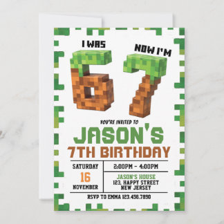 Invitation Six Seven Game Birthday Invitation. game Invite