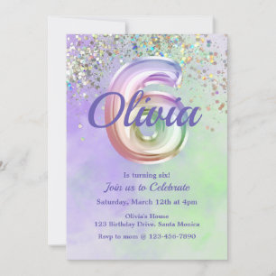 Invitation sixième anniversaire, Tie Dye, Six, Parties scinti