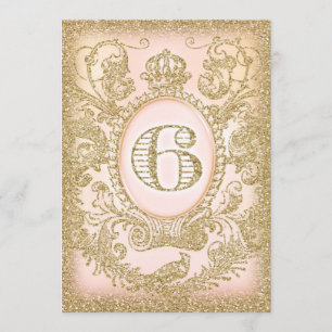 Invitation Sixième d'anniversaire princesse il était une fois