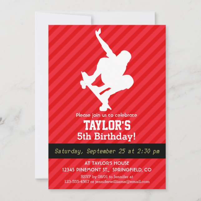 Invitation Skate; Scarlet Red Stripes (Devant)