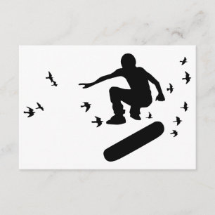 Invitation skateboard avec oiseaux