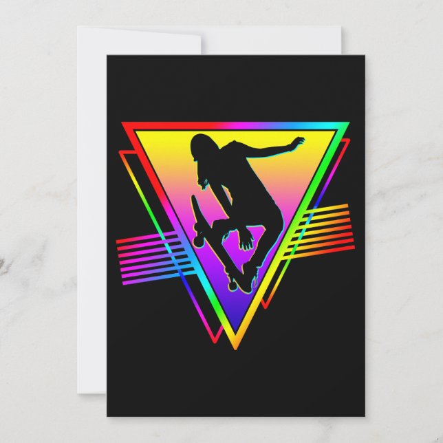 Invitation Skateur de skateboard rétro (Devant)