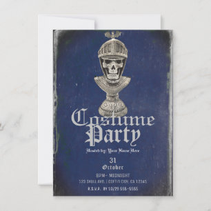 Invitation Skeleton Chevalier bleu Halloween Costume de crâne