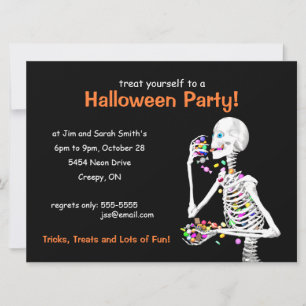 Invitation Skeleton de la fête d'Halloween