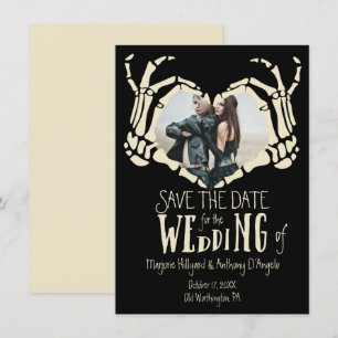 Invitation Skeleton en forme de coeur photo Enregistrer la da