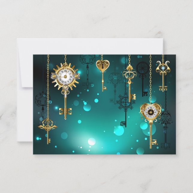 Invitation Skeleton Keys on Green Background (Devant)