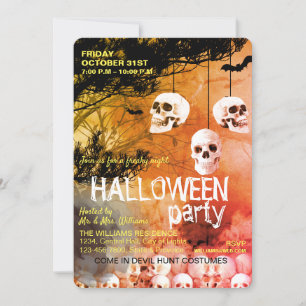 Invitation Skeleton Skeleton Halloween Party Freakine Nuit