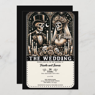 Invitation Skeletons de Tarot MARIAGE Mariée et Salle