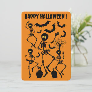 Invitation Skeletons d'Halloween Macabre Dance