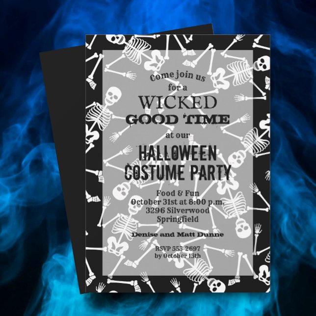 Invitation Skeletons Halloween noir (Créateur téléchargé)