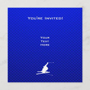 Invitation Ski à neige bleue