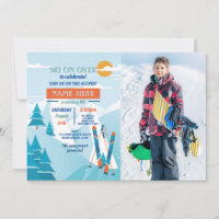 Ski Anniversaire Fête Pistes Ski Photo Neige