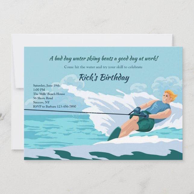 Invitation Ski nautique Homme (Devant)