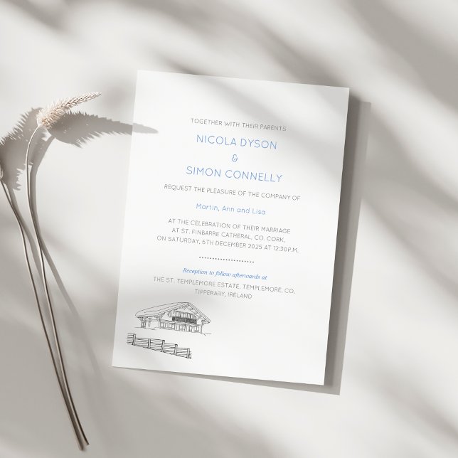 Invitation Ski Resort Couple In Loy Wintery Mountain Peaks (Sample (back))
