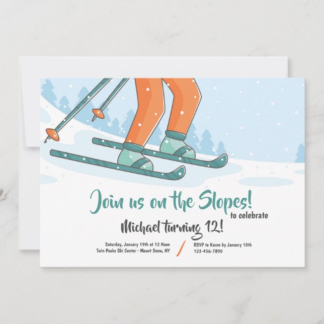 Invitation ski sur les pistes (Devant)