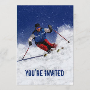 Invitation Skier dans la montagne que vous êtes invité