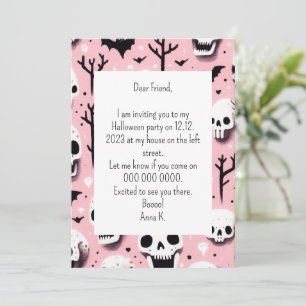 Invitation Skul Halloween rose