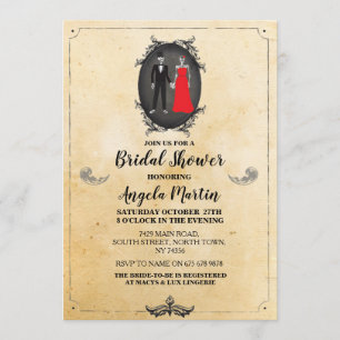Invitation Skull Skeletons de la fête de la Fête de l'mariée