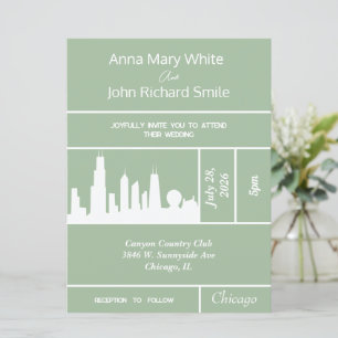 Invitation Skyline Elegant Chicago City