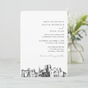 Invitation Skyline élégante du Mariage Columbus