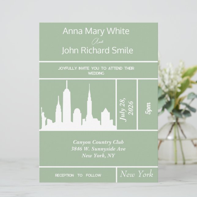 Invitation Skyline New York Elegant (Debout devant)