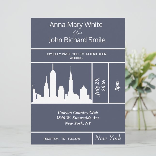 Invitation Skyline New York Elegant (Debout devant)