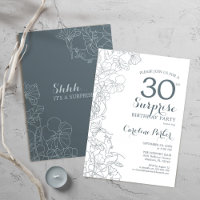 Slate Blue White Surprise 30e fête d'anniversaire