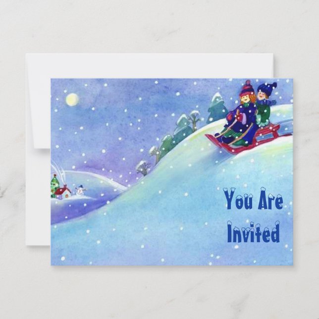 INVITATION SLEDDING D'INVITATION DE FÊTE D'ANNIVERSAIRE (Devant)