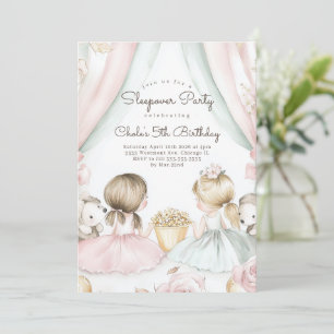 Invitation Sleepover Anniversaire Soirée cinéma Fille anniver