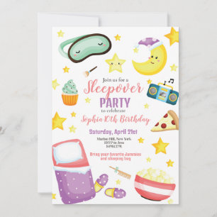 Invitation Sleepover Fête de bois Fille Anniversaire