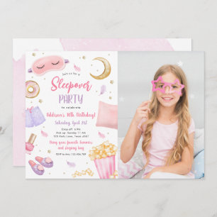 Invitation Sleepover Fête Fille Spa Rose Anniversaire