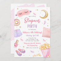 Sleepover Fille Spa rose Anniversaire Inv