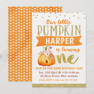 Invitation Sleepy Little Citrouille 1er anniversaire Invitati