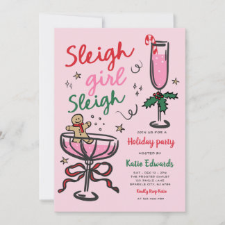 Invitation Sleigh Girl Sleigh Funny Christmas Cocktail Party