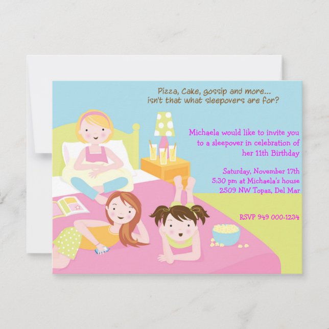 Invitation Slepover Party (Devant)