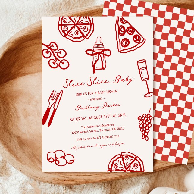 Invitation Slice Slice Baby Italien Pizza Baby shower (Créateur téléchargé)