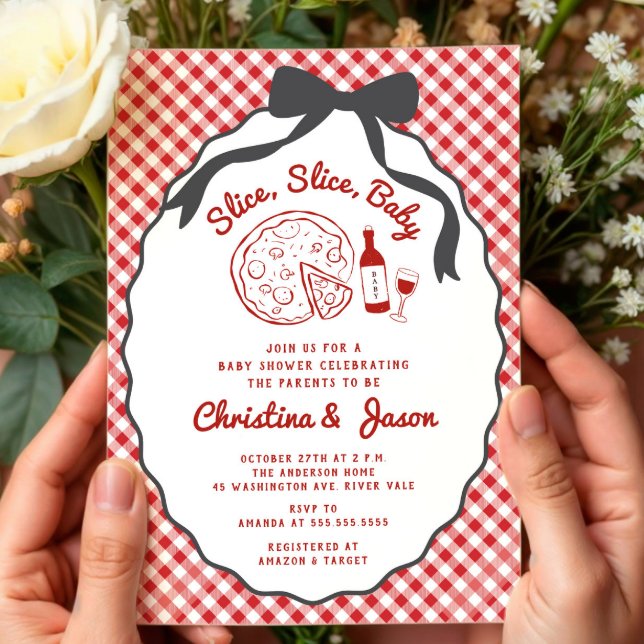 Invitation Slice Slice Baby Pizza Douche (Créateur téléchargé)