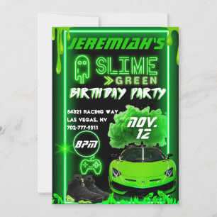Invitation Slime Green Anniversaire