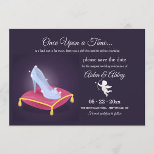 Invitation Slipper de verre Enregistrer la date de l'annonce