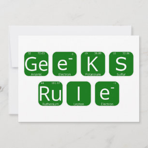 Invitation Slogan de table périodique geek