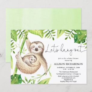 Invitation Sloth Mettons fin à l'baby shower sans distinction