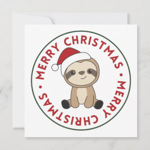 Invitation Sloth Noël Neige hiver Animaux Sloths Invitat