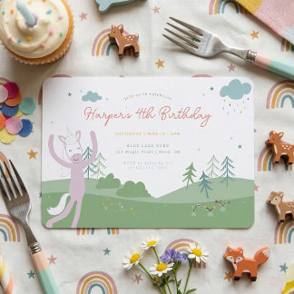 Invitation Slumberkins Licorne Magique Anniversaire