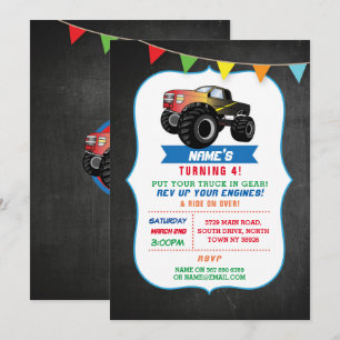 Invitation Smash de Monster de voiture de fête d'a