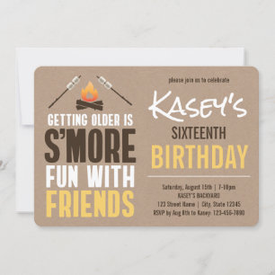 Invitation S'more Amusant Avec Les Amis Bonfire Anniversaire