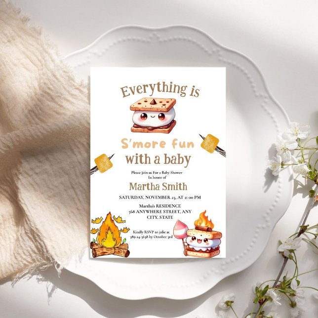 Invitation S'more Bonfire Smore Couples plus amusants Baby sh (Créateur téléchargé)