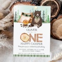 S'more Camping Bear ONE Happy Camper 1er anniversa