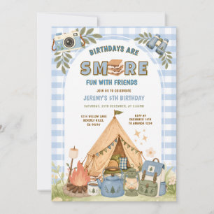 Invitation S'more de plaisir avec des amis Camping Anniversai