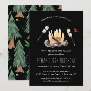 Invitation S'more Fun Fête d'anniversaire de camping